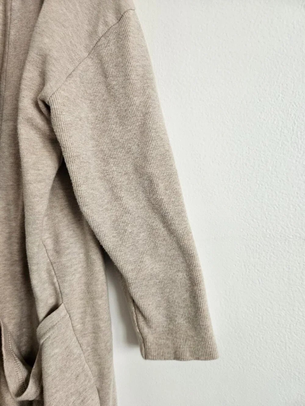 Pact Brooklyn Cardigan XS/S Wheat Heather Organic Cotton Minimalist Travel Comfy - Picture 6 of 8